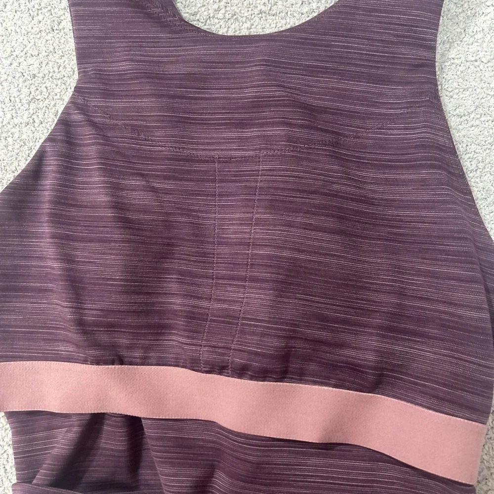 Athleta Conscious Crop Spacedye Purple Racerback Bra Tank Top Active‎ Sz Large